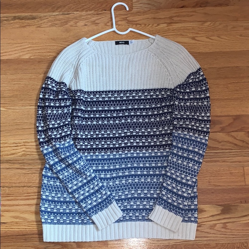 BDG Blue Striped Knit Sweater